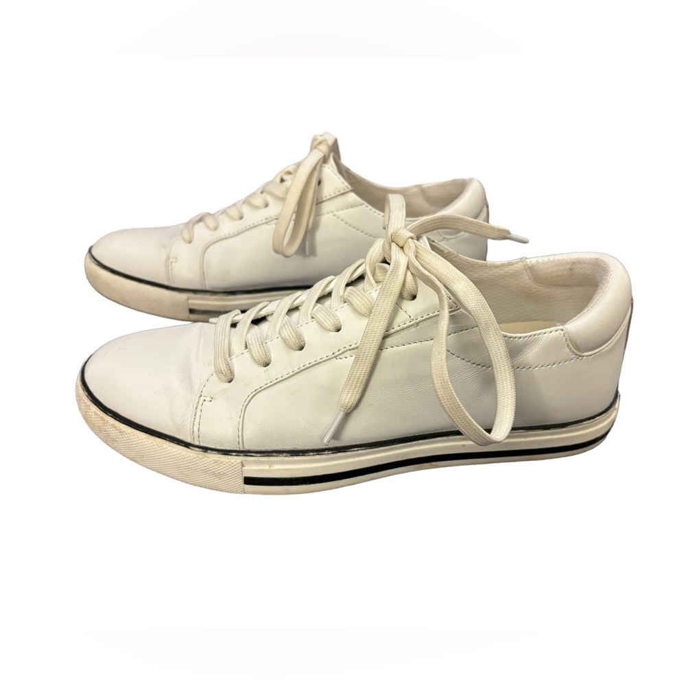 Kenneth Cole New York Women’s White Leather Kam Stripe Lace Up‎ Sneakers Size 7 - Picture 4 of 7